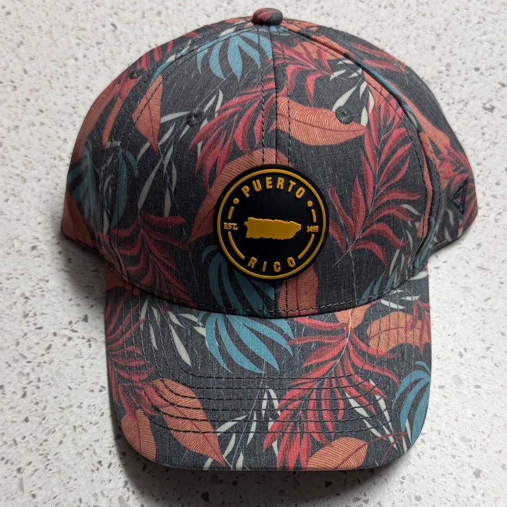 Puerto Rico Patch Tropical Leaf Baseball Cap - Multicolor